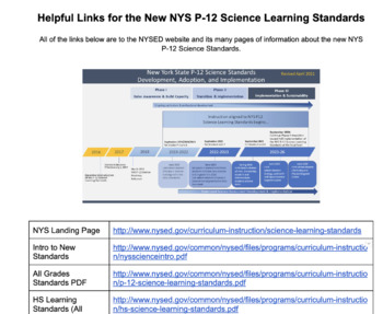 Preview of Links for NYS P-12 Science Learning Standards