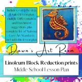Linoleum Block Reduction Printing - Middle School lesson