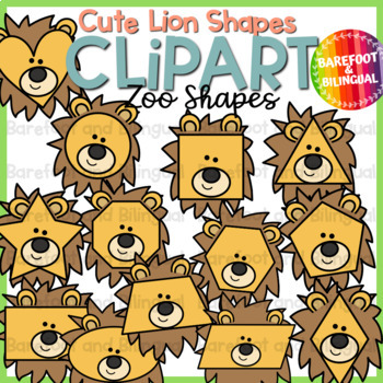 Preview of Lion 2D Shapes - Zoo Animals Clipart - Lion Clipart