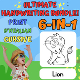 Lion 6in1 Bundle - Print D'Nealian Cursive Handwriting Wor