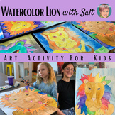 Lion Art Project Watercolor with Salt + Free How to Draw a