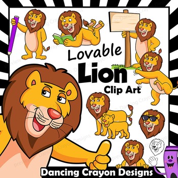 Preview of Lion Clip Art | Lion with Signs