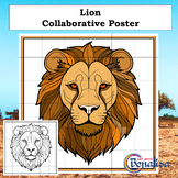 Lion Collaborative Coloring Poster. Bulletin Board Craft. 