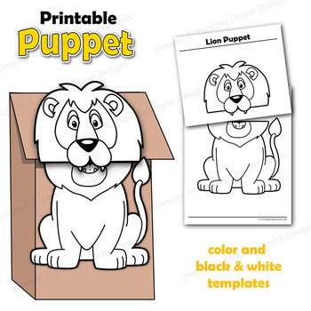 Puppet Lion Craft Activity Printable Paper Bag Puppet Template