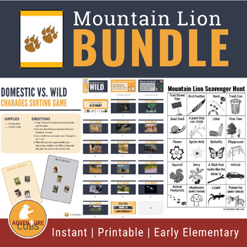 Preview of Lion Cub Scouts | Mountain Lion BUNDLE {Printables, Games, Presentations}