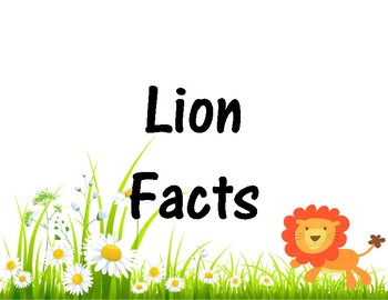 Preview of Lion Facts FREEBIE