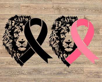 Original Design Panther Face With Ribbon Breast Cancer 