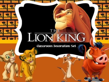 Preview of Lion King Classroom Decorations-Bundle and Editable!
