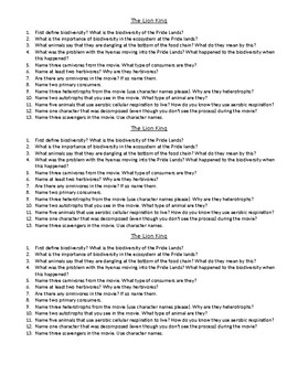 26 Lion King Ecology Worksheet Answer Key - Worksheet Information