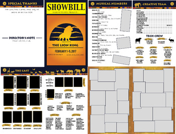 Preview of Lion King School Play Program Word Template