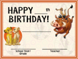 Lion King - Simba, Nala, Timon & Pumbaa - Happy Birthday -