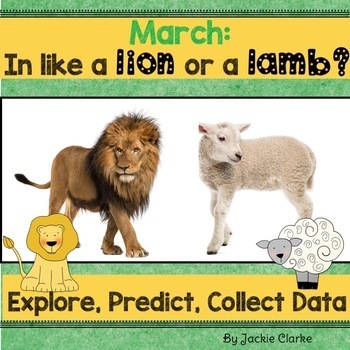 Preview of Lion & Lamb Days, Data Collection Project, March Weather Journal, Calendar Cards