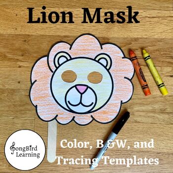 Preview of Lion Mask Craft | Zoo Animals | Zoo Dramatic Play | Weather Unit