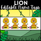 Lion Name Tags - Editable