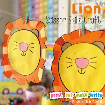 Lion Scissor Skill Craft for Fine Motor Activities and Writing by From ...