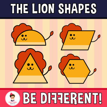 Preview of Lion Shapes Clipart Geometry Math 2D Animal