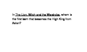 Preview of Lion, Witch and the Wardrobe by CS Lewis (flash cards)