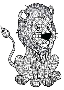 Lion Zentangle Coloring Page: 2023 by Get started and learn | TPT