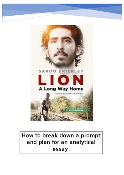 Preview of Lion by Saroo Brierly | Essay Prompt Breakdown