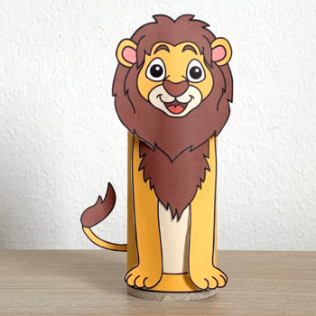 Lion toilet paper roll craft Printable African Animal Coloring Activity