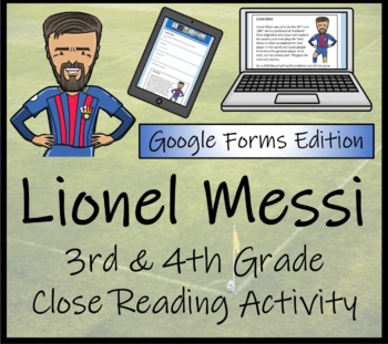 Preview of Lionel Messi Close Reading Activity Digital & Print | 3rd Grade & 4th Grade