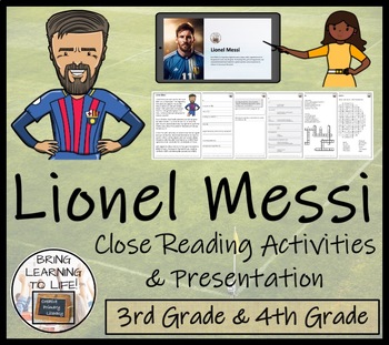 Preview of Lionel Messi Close Reading Comprehension Activity | 3rd Grade & 4th Grade