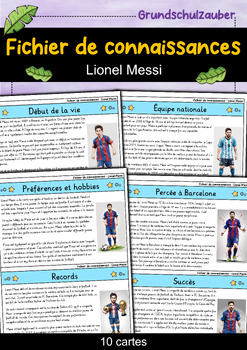 Preview of Lionel Messi - Fichier de connaissances - Personnages célèbres (français)