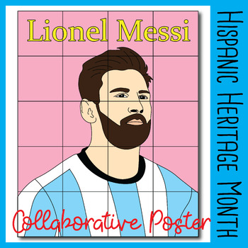Preview of Lionel Messi | Hispanic Heritage Month Collaborative Art Poster Coloring pages