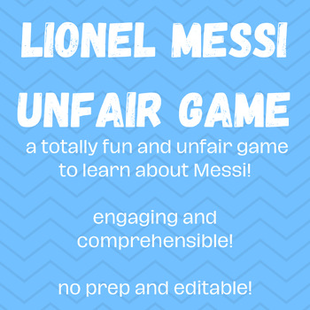 Preview of Lionel Messi Unfair Game / Spanish / Editable / No prep / Trivia