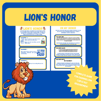 Preview of Lion's Honor, Lion Cub Scout Requirement