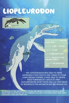 Preview of Liopleurodon - Dinosaur Poster & Handout
