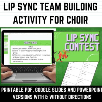 Preview of Lip Sync Choir Team Building Activity for Middle School Choir and Chorus Student