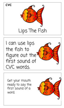 Lips the Fish CVC Task Cards by The Tie Dye Teacher | TpT