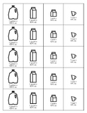 Liquid Measurement Practice Flash Cards (Gallon, Quart, Pi