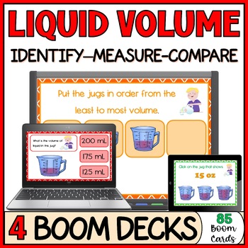 Preview of Measuring Volume of Liquid with Graduated Cups Boom Cards - Measurements Bundle