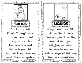 Liquid and Solid Snowman Poems by Khrys Greco | Teachers Pay Teachers