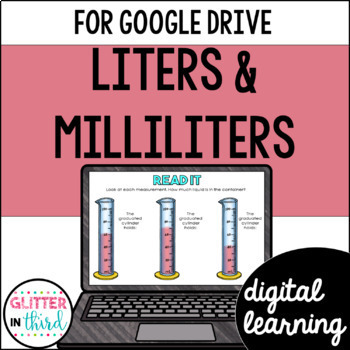 Liquid volume / capacity liters & milliliters for Google Classroom DIGITAL