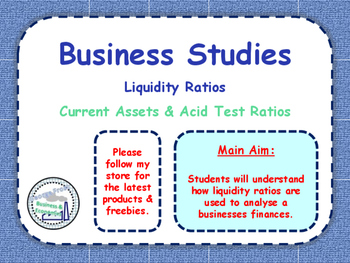 Preview of Liquidity Ratios - Current Ratio & Acid Test Ratio - Balance Sheets - Finance