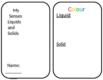 Preview of Liquids and Solids Experiment Booklet