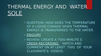 Preview of Liquids and Thermal Energy virtual SOLE (student organized learning environment)