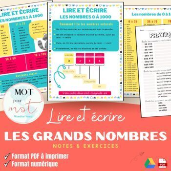 Preview of Lire et écrire les grands nombres | Read and Write Large Numbers FRENCH