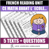 French Reading Comprehension Passages and Questions - Comp