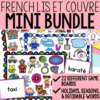 Preview of FRENCH Decoding Practice Science of Reading Game - Lis et couvre - MINI BUNDLE 1