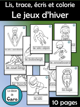 Preview of Lis, trace, écris et colorie - JEUX D'HIVER - WINTER GAMES (French - FSL)
