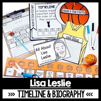 Preview of Lisa Leslie Basketball Reading Comprehension Nonfiction Text Features Biography