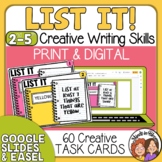 Creative Thinking & Writing Task Cards | Print & Digital |