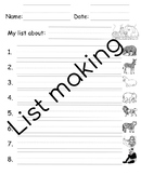 List Making Editable kindergarten