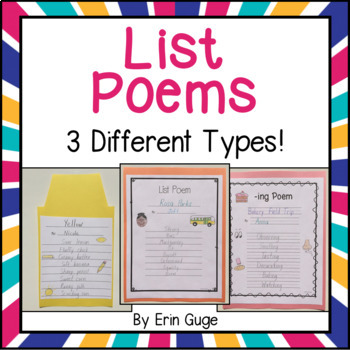 Preview of Poetry Writing | 3 Kinds of List Poems