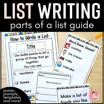 Preview of How to Make a List Writing Guide and Template (English and French)