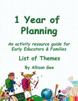 Preview of List of 50 Themes for Early Education Activity Planning